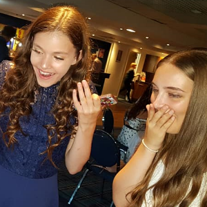 An amazed reaction to a magic trick