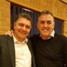 Lancashire Magician Darren Brand and Owen Coyle.
